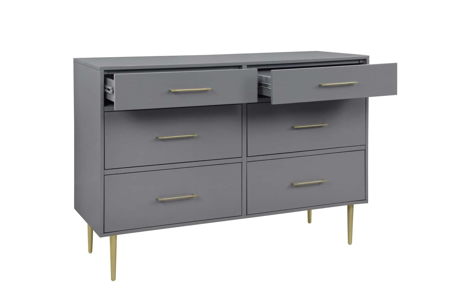 Valerie Glam 6-Drawer Dresser - Dark Grey - Image 4