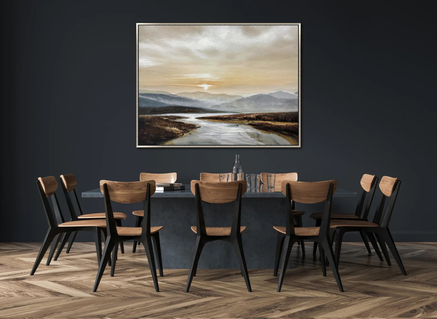 Valley Mornings Wall Art - Gold/Brown - 36 X 48 - Image 2
