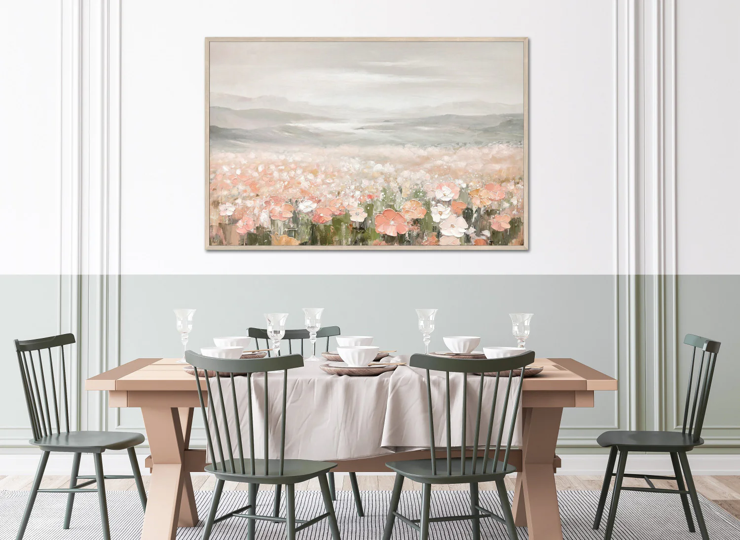 Valley of Roses Wall Art - Beige/Pink - 40 X 60 - Image 2