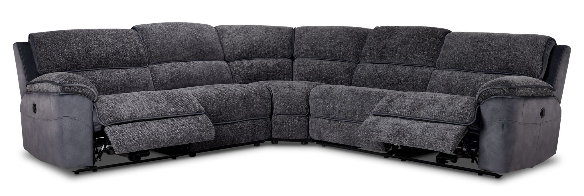 Vandelay 5-Piece Dual Power Reclining Sectional - Blue - Image 3