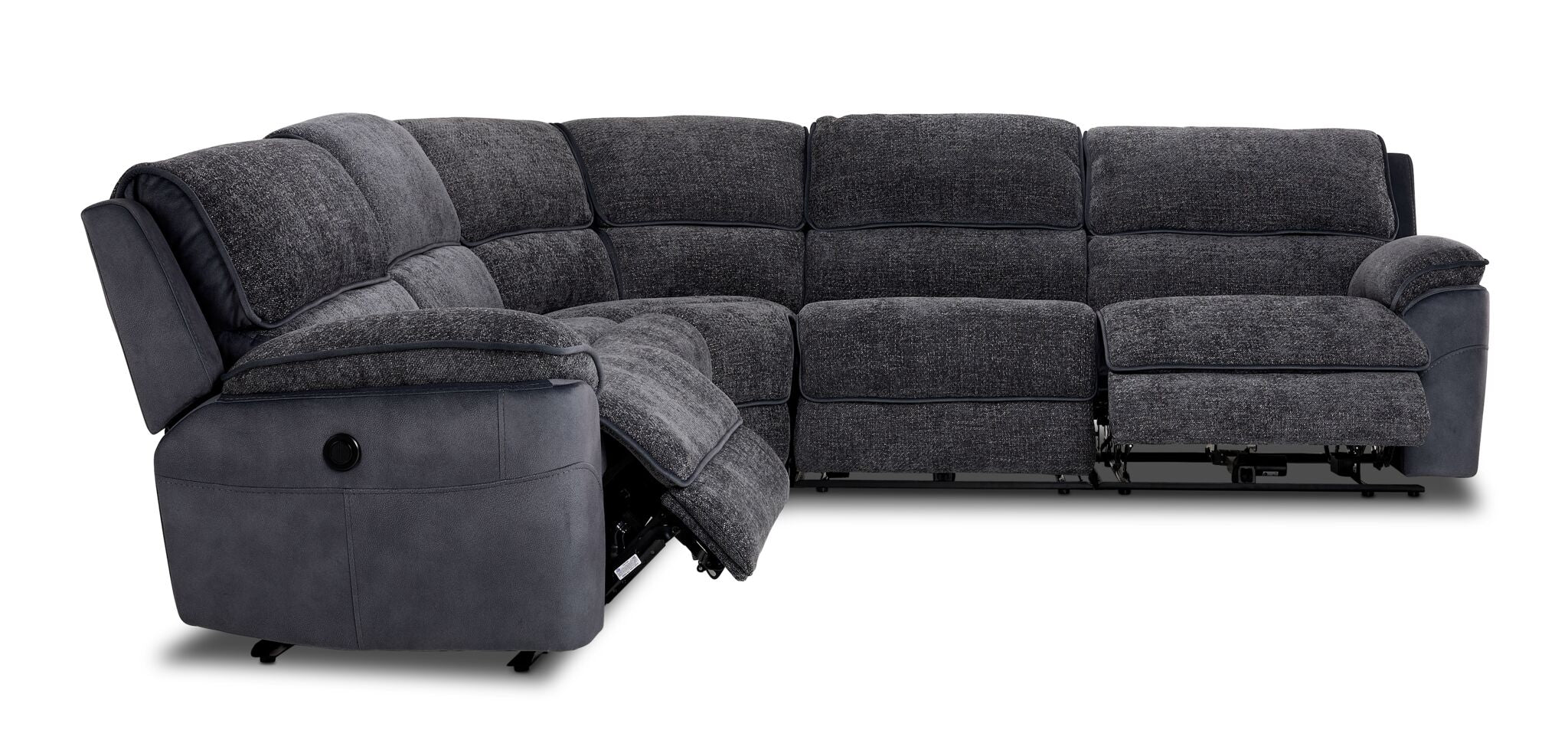 Vandelay 5-Piece Dual Power Reclining Sectional - Blue - Image 4