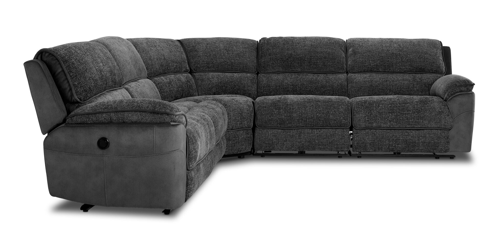 Vandelay 5-Piece Dual Power Reclining Sectional - Grey - Image 2
