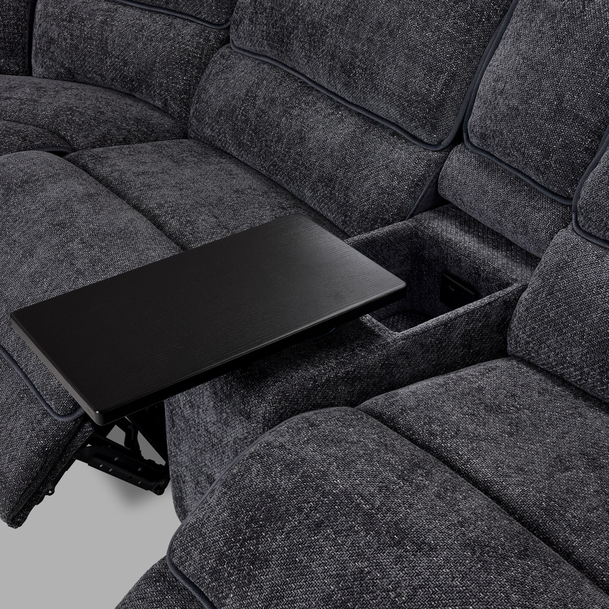 Vandelay 6-Piece Dual Power Reclining Sectional with Console and Reclining Armless Chair - Blue - Image 9