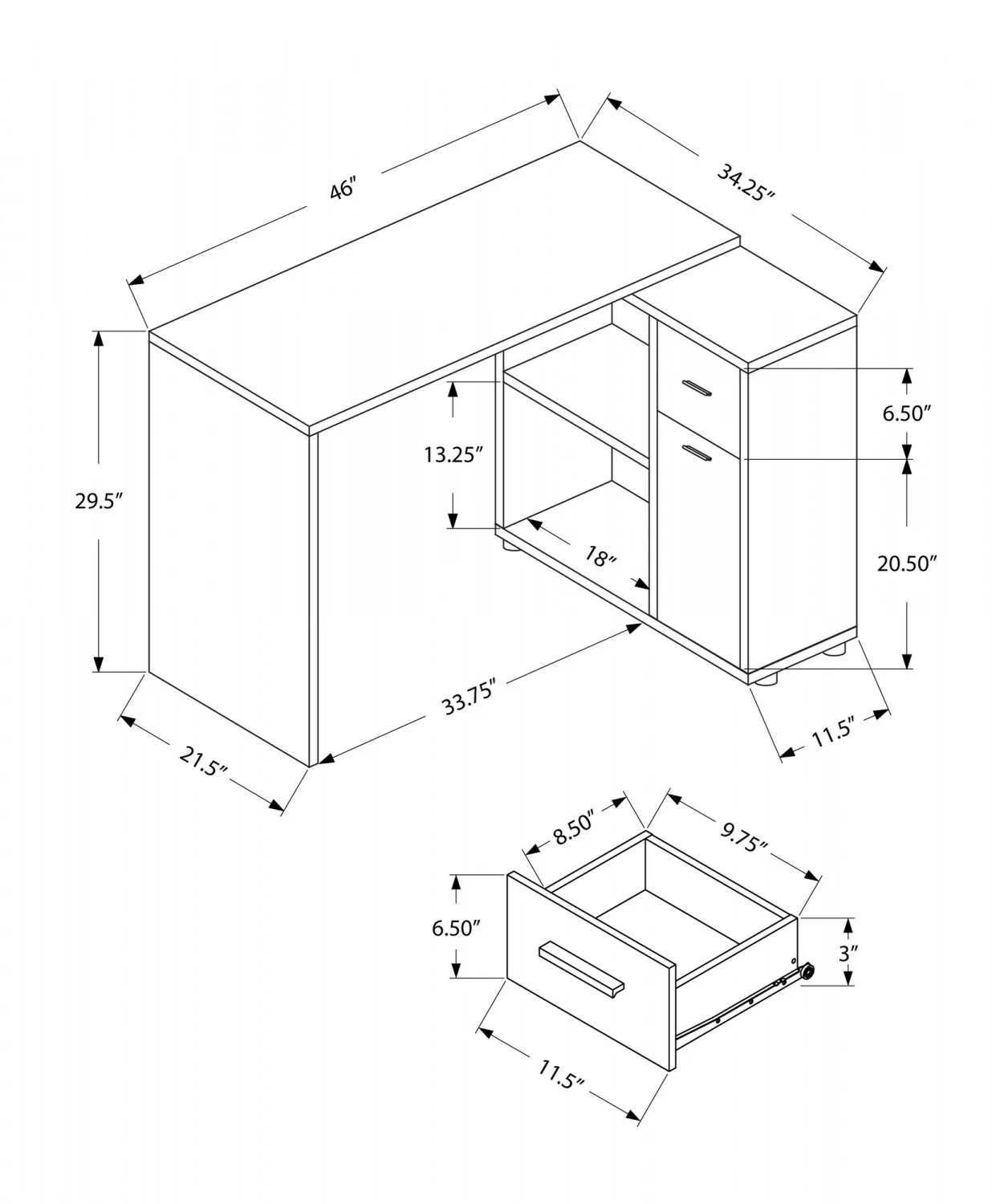 Velin Desk - Walnut - Image 3