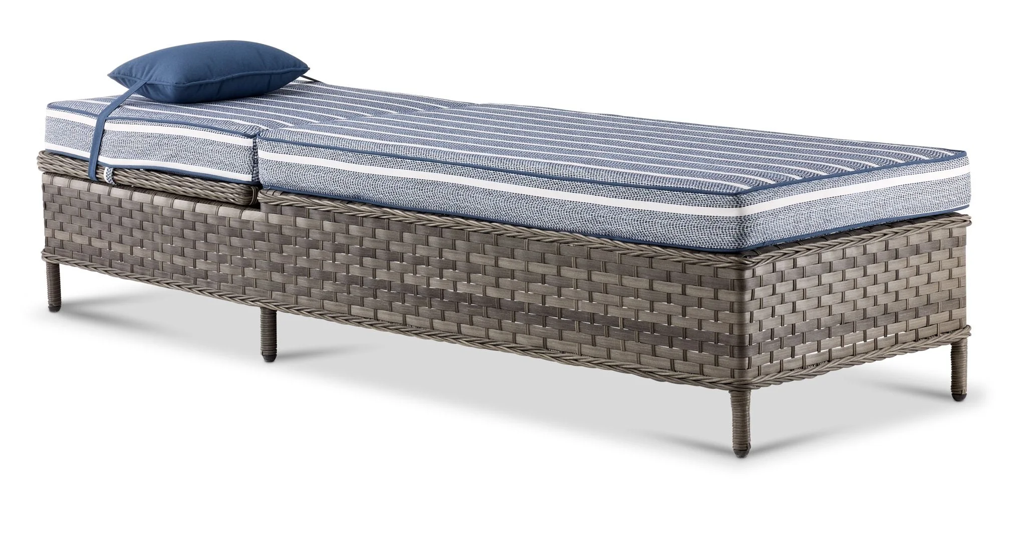 Veranda Outdoor Lounger - Grey, Blue - Image 2