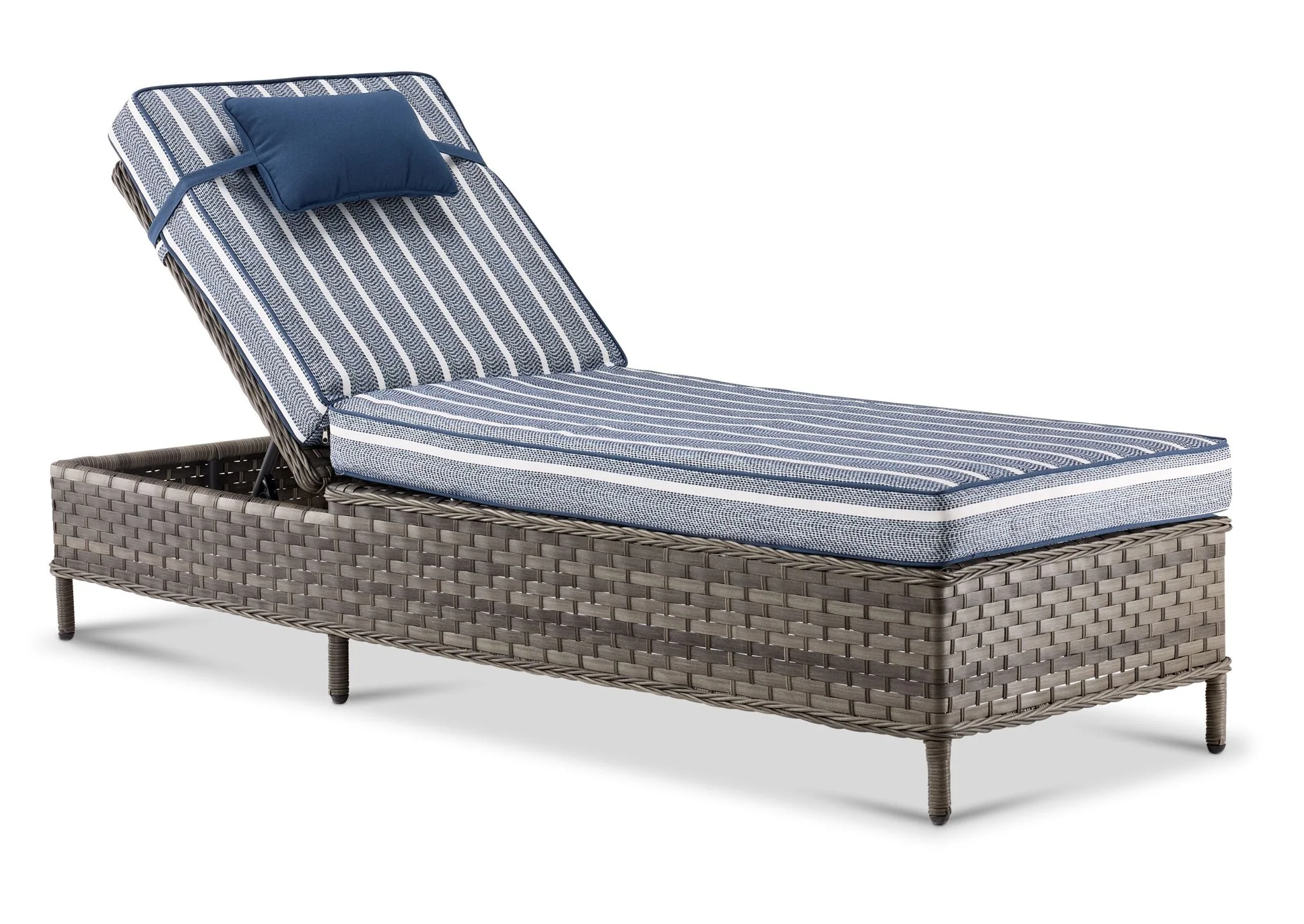 Veranda Outdoor Lounger - Grey, Blue - Image 3