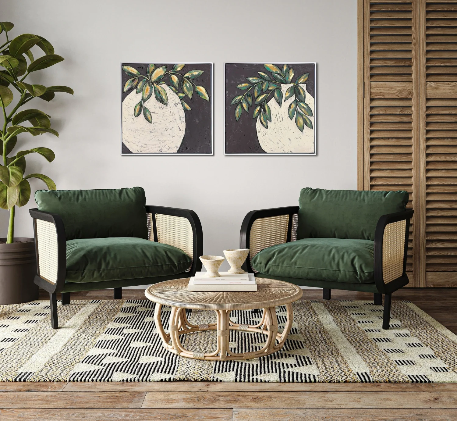 Verdant Embrace I Wall Art - Beige/Green - 24 X 24 - Image 2
