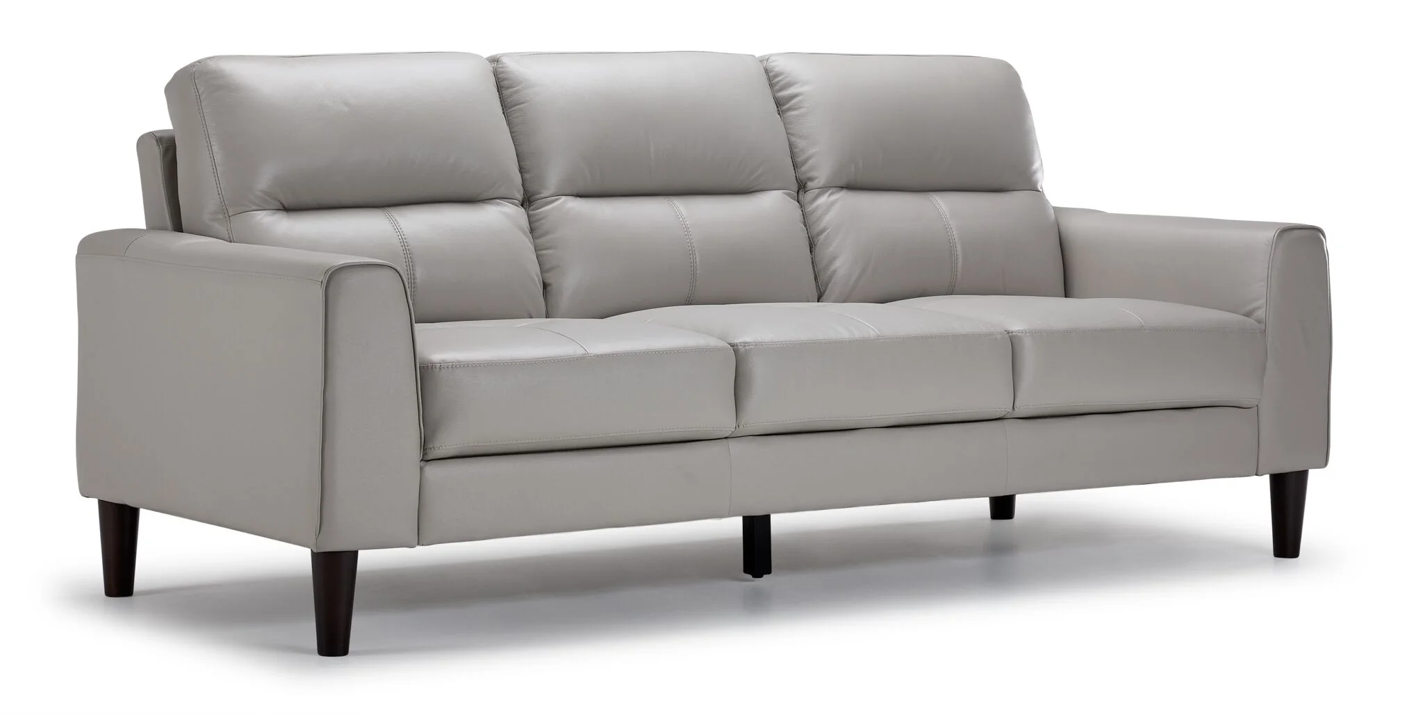 Verissimo Leather Sofa and Chair Set - Silver - Image 3