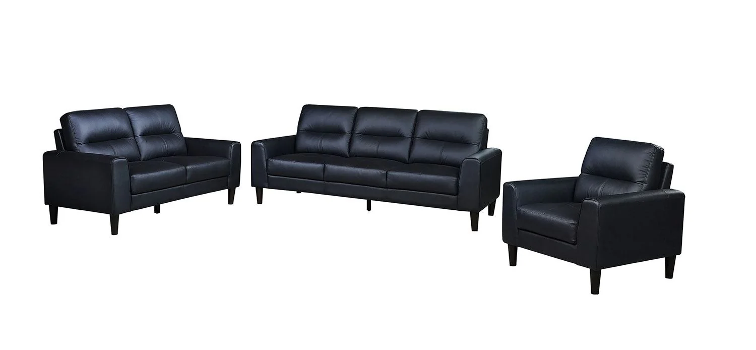 Verissimo Leather Sofa - Black - Image 4