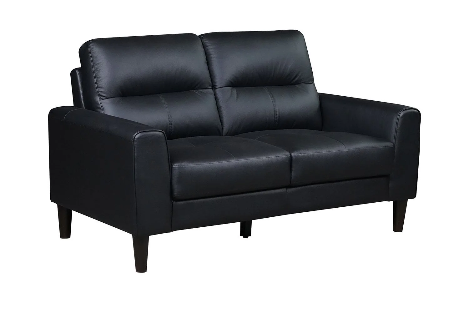 Verissimo Leather Sofa, Loveseat and Chair Set - Black - Image 4