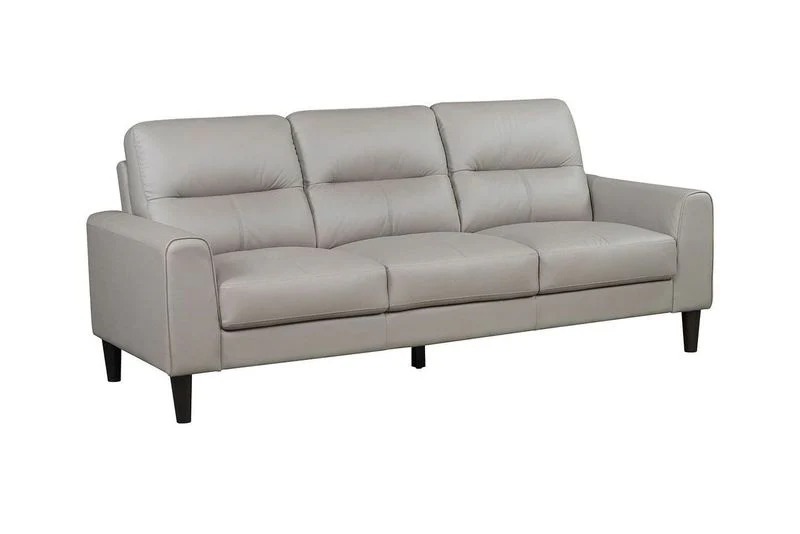 Verissimo Leather Sofa, Loveseat and Chair Set - Latte - Image 2