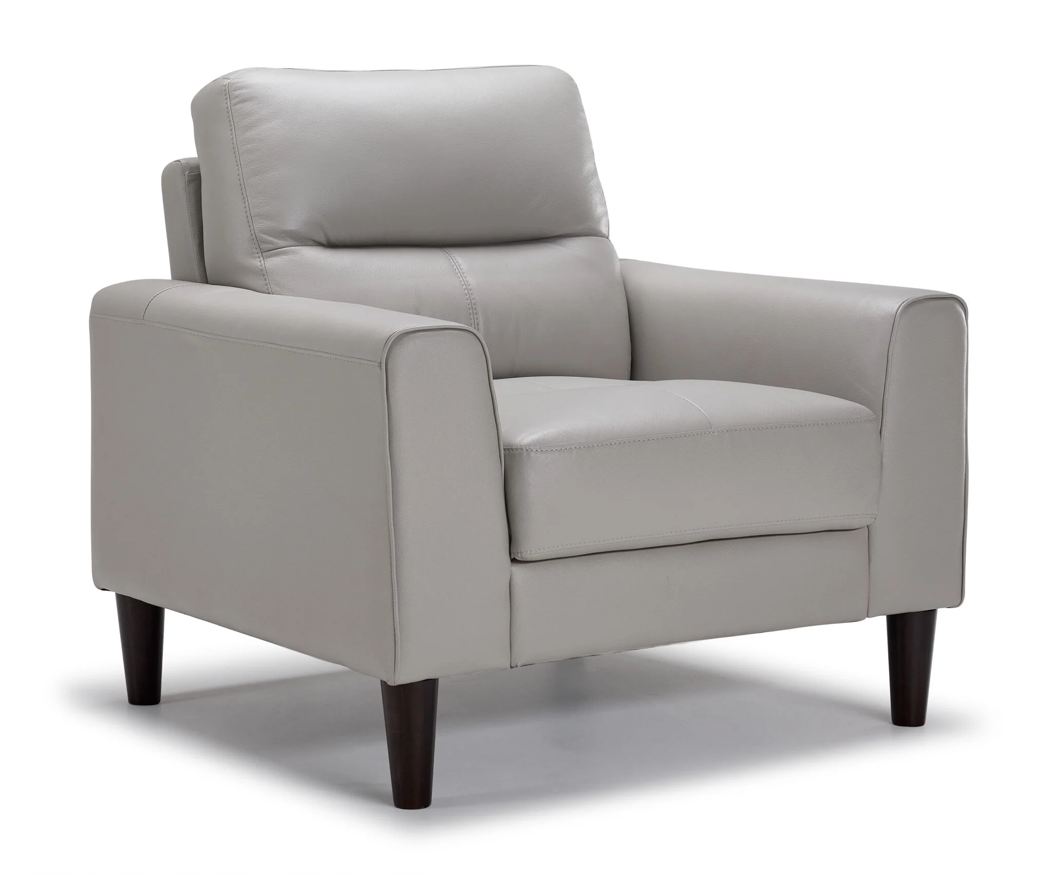 Verissimo Leather Sofa, Loveseat and Chair Set - Silver - Image 4