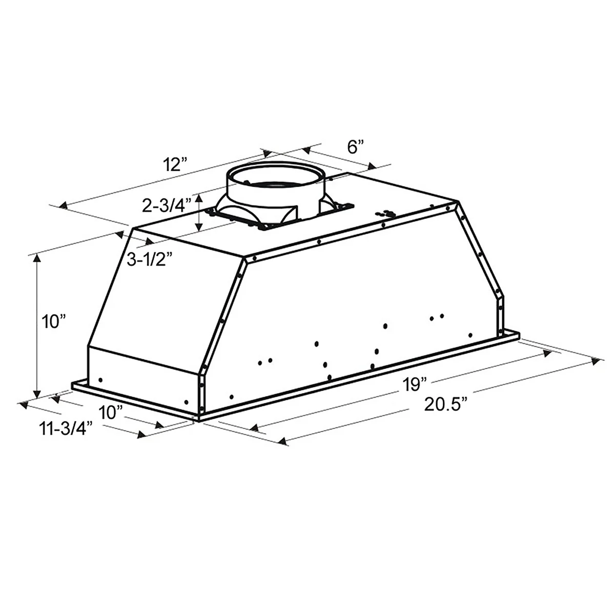 VICTORY Stainless Steel 21" 450 CFM Range Hood Insert - Q6-21 - Image 4