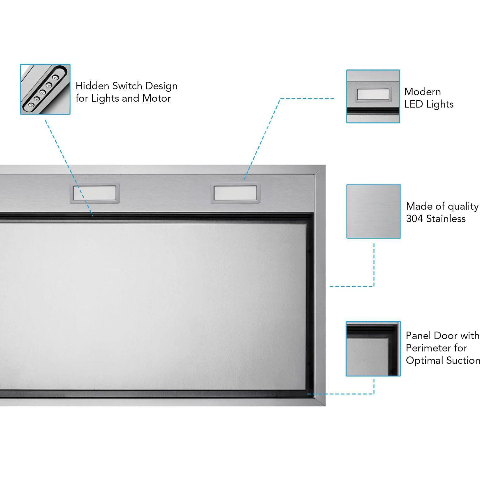 VICTORY Stainless Steel 36-Inch 700 CFM Insert Range Hood - X2-36 - Image 2