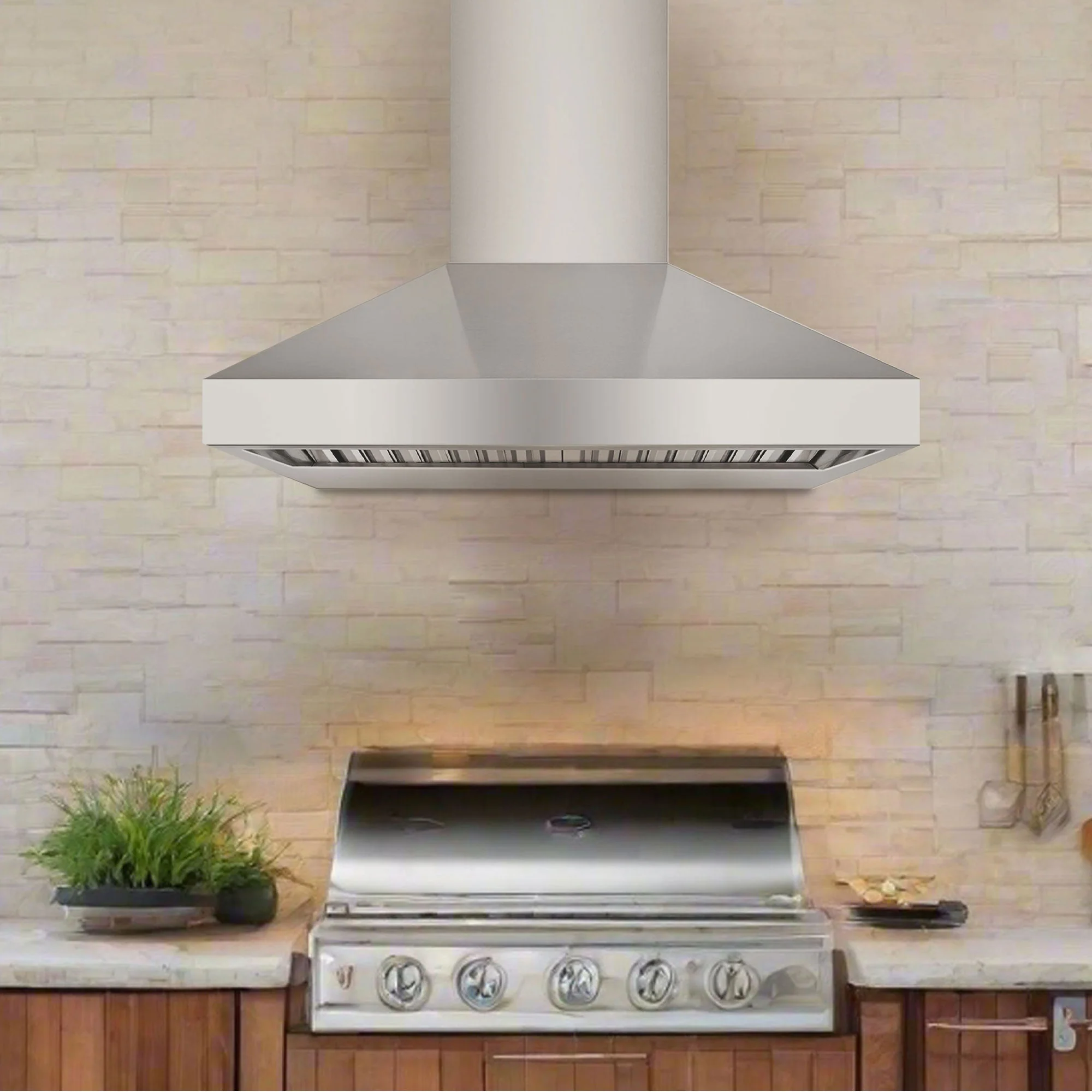 VICTORY Stainless Steel 42-Inch 1200 CFM Wall Mount Range Hood for Outdoor BBQ - Twister-BBQ-42 - Image 2