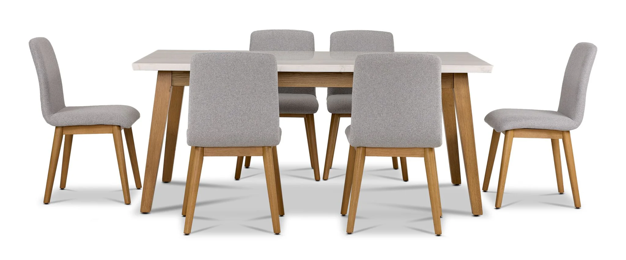 Vida 7 - Piece Dining Set - Natural Beige, Grey - Image 2