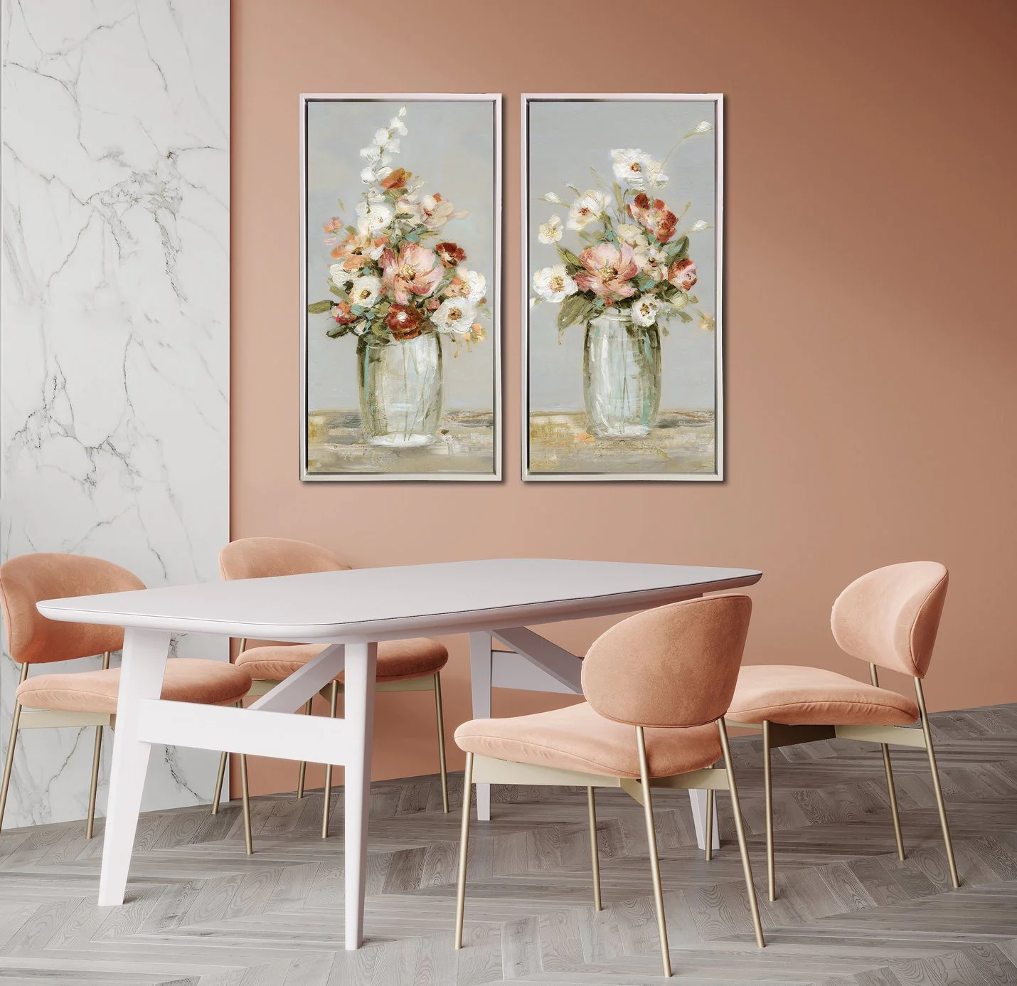 Vintage Blossoms II Wall Art - Multi-Colour - 36 X 18 - Image 2