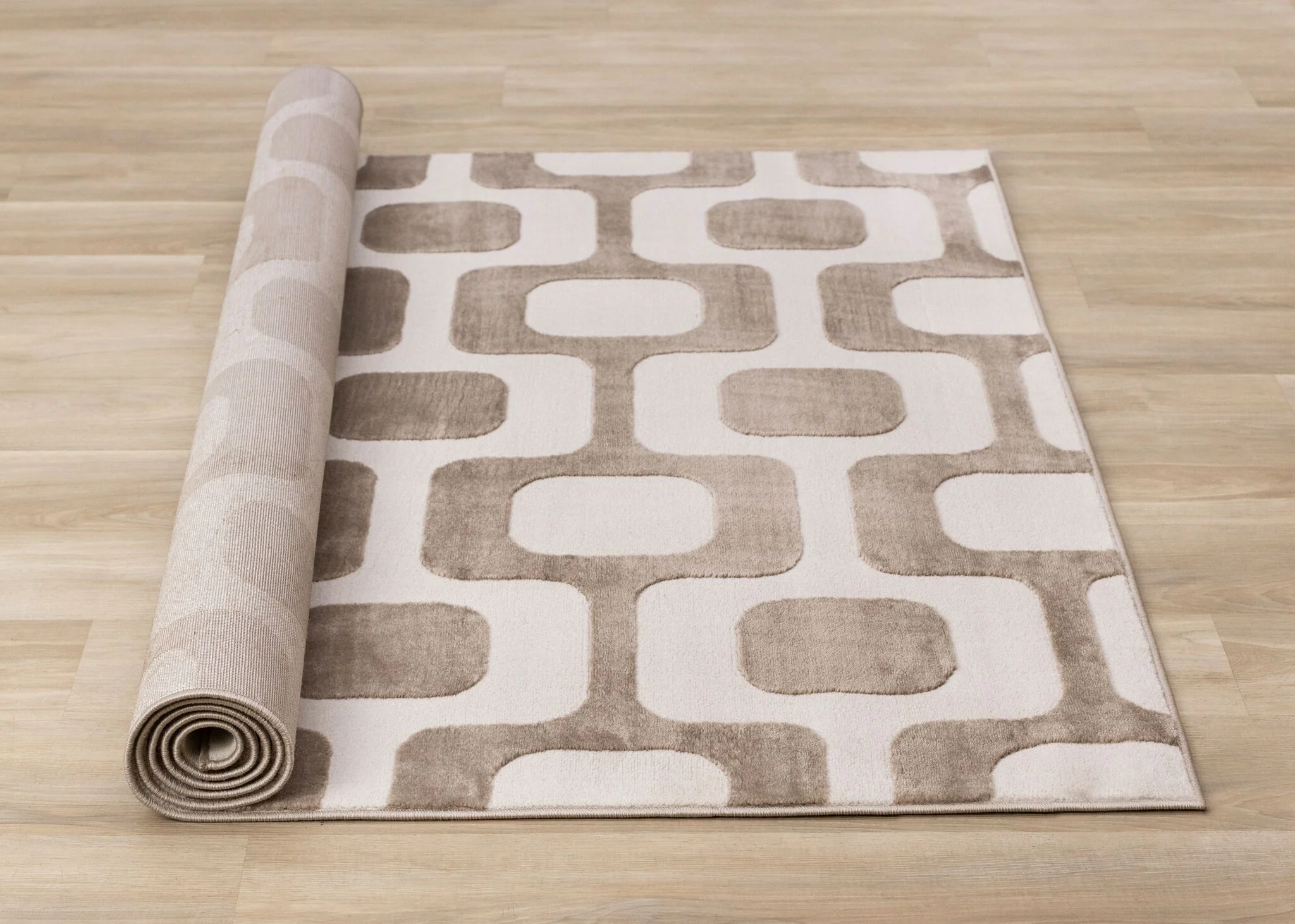 Vintage Vibes 5'3" x 7'7" Mid-Century Modern Area Rug - Brown, Cream - Image 9