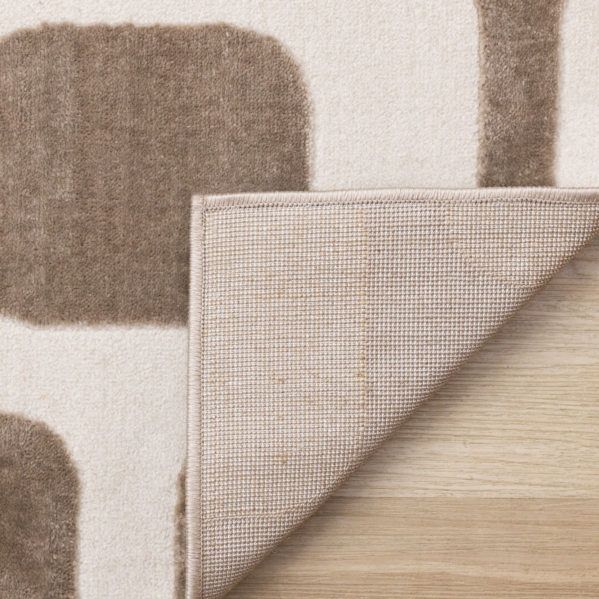 Vintage Vibes 6'7" x 9'6" Mid-Century Modern Area Rug - Brown, Cream - Image 8