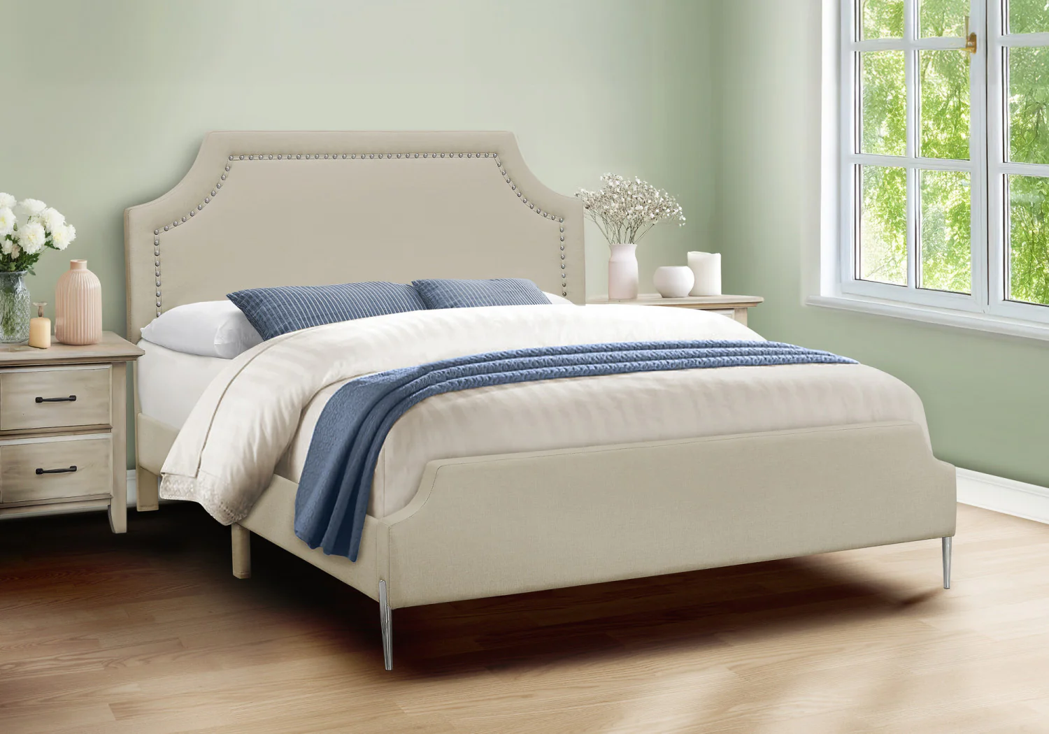 Vivian Queen Bed - Beige - Image 2