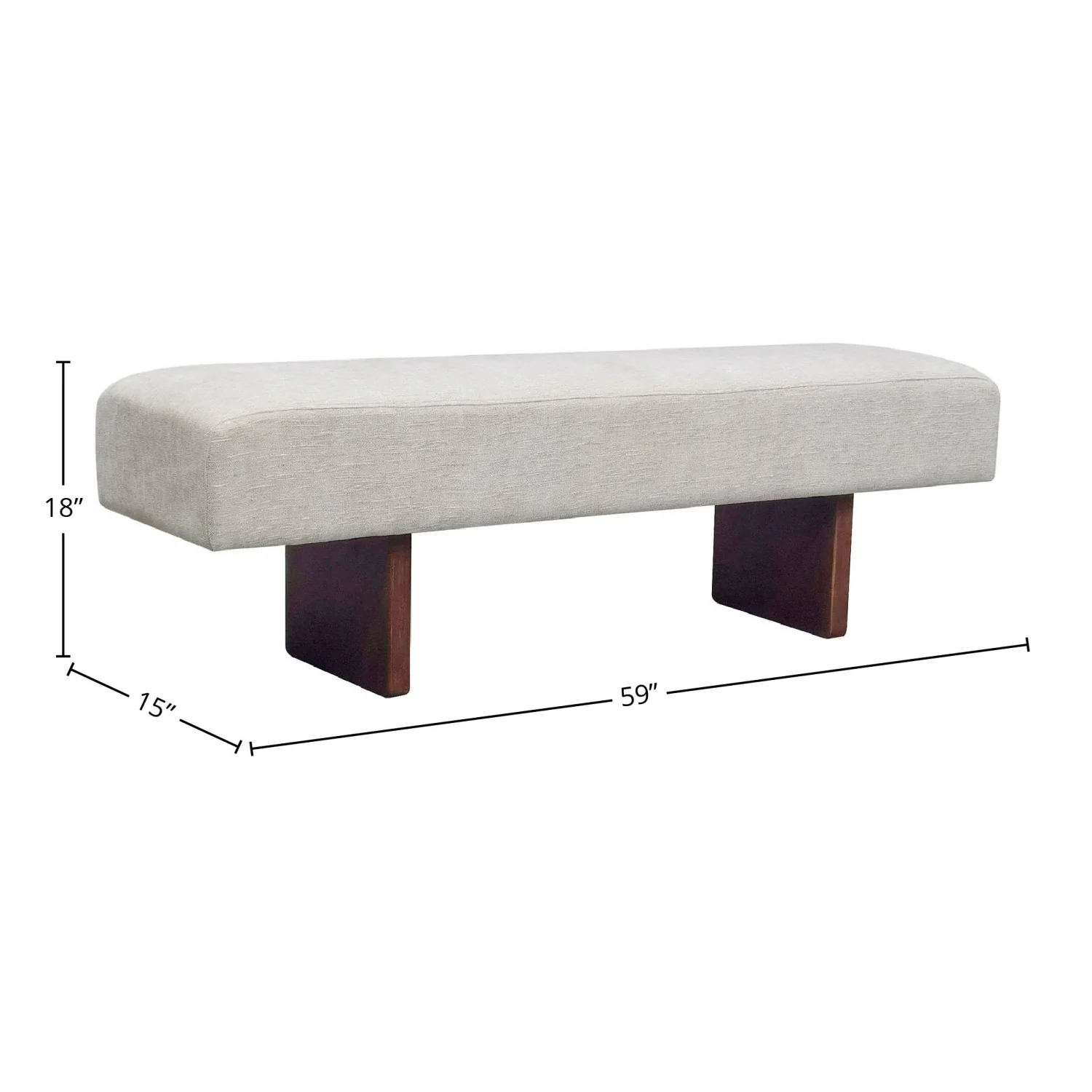 Vormund Bench - Oatmeal - Image 2