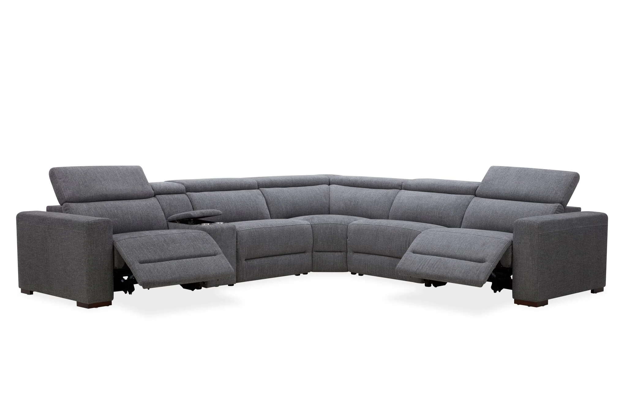 Voyageur 6-Piece Power Reclining Sectional with Console - Charcoal - Image 3