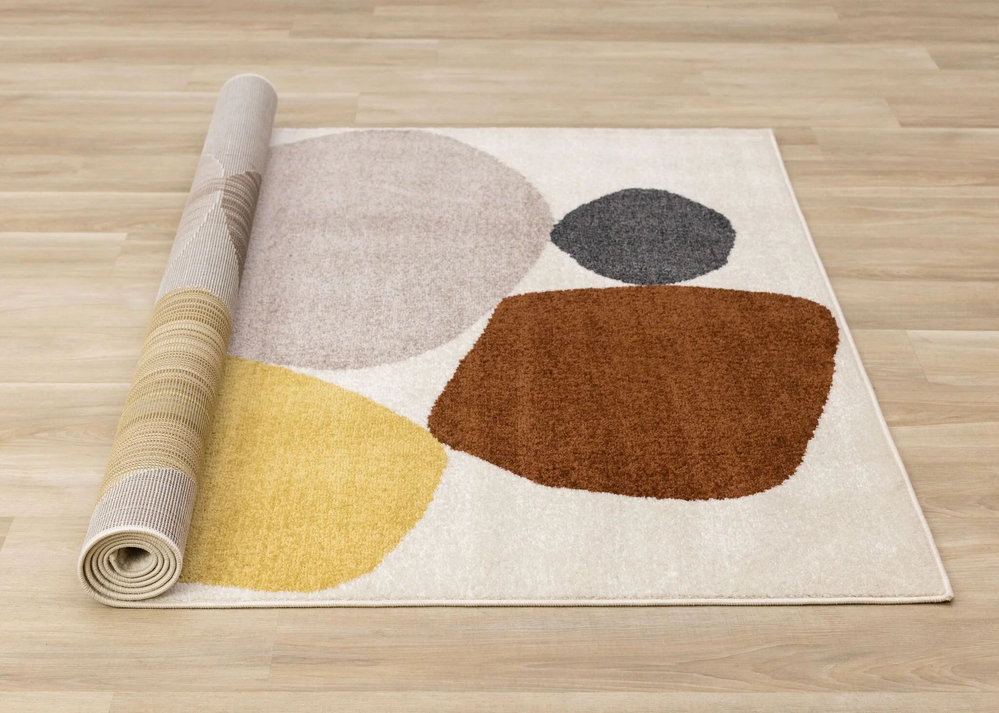 Warm Elements 5'3" x 7'7" Pebbles Design Area Rug - Cream - Image 9