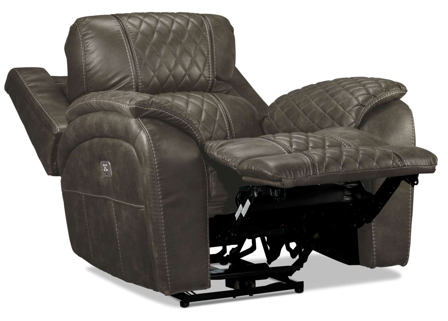 Wesley Dual Power Recliner - Granite - Image 3