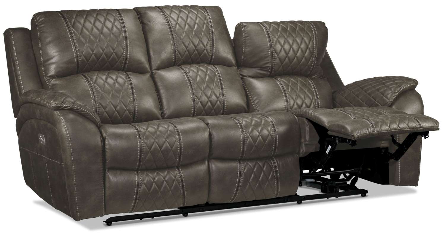 Wesley Dual Power Reclining Sofa - Granite - Image 2
