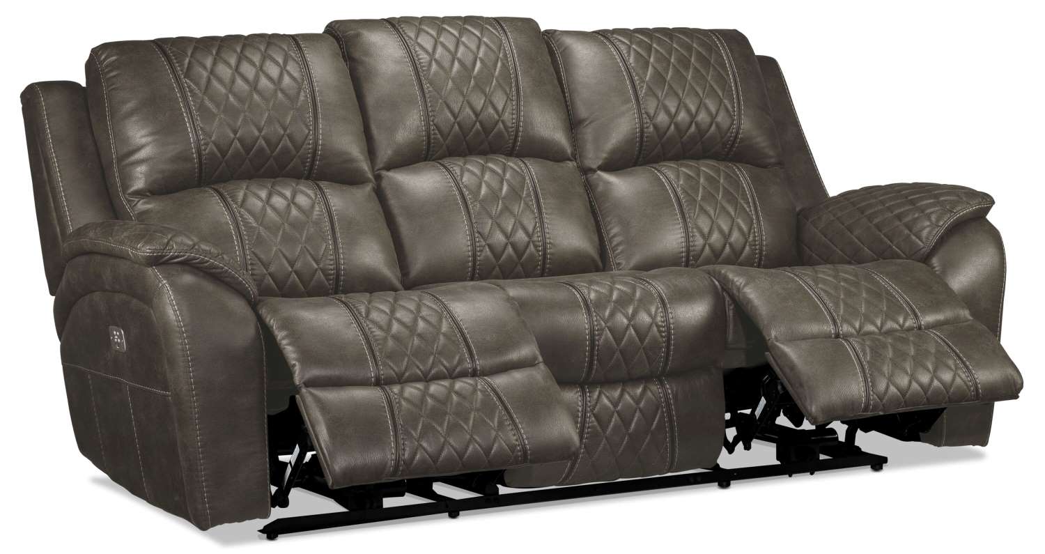 Wesley Dual Power Reclining Sofa - Granite - Image 3