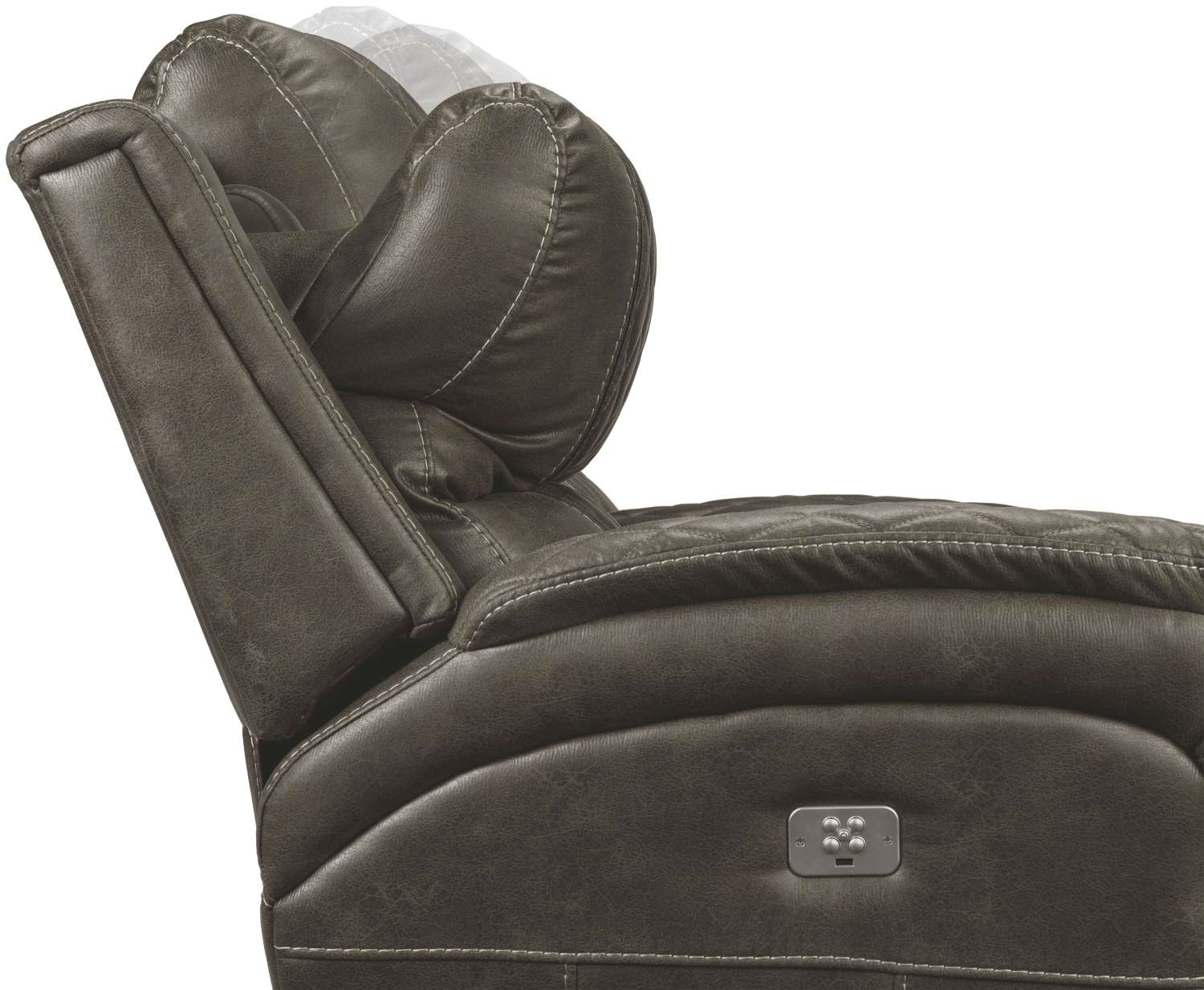 Wesley Dual Power Reclining Sofa - Granite - Image 7