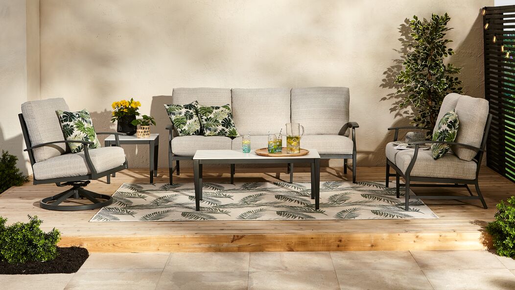 West Lake - Outdoor Swivel Chair - Grey - Image 2
