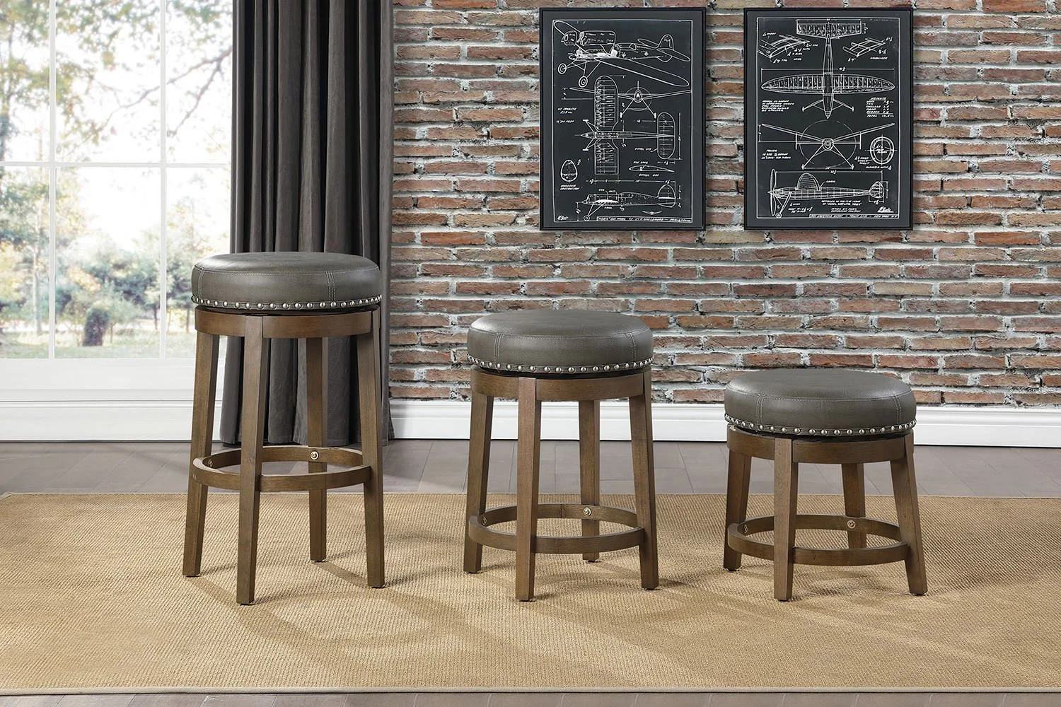 Westby Bar Stool - Grey - Set of Two - Image 2