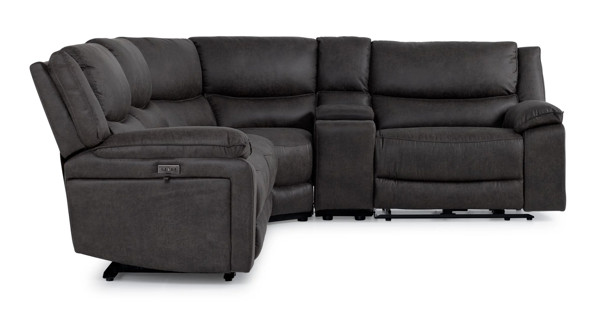 Weston 5-Piece Power Reclining Sectional with Console - Granite - Image 3