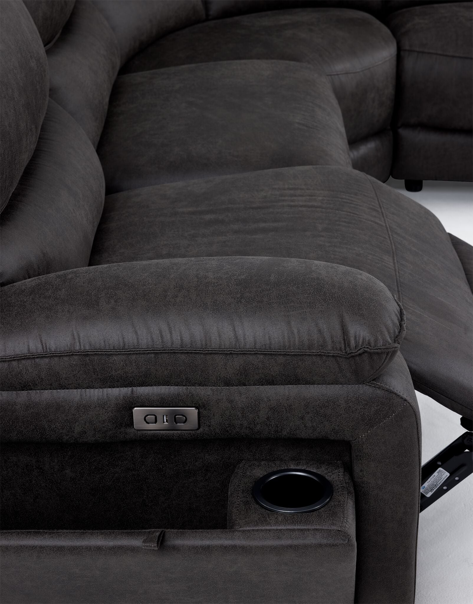 Weston 5-Piece Power Reclining Sectional with Console - Granite - Image 5