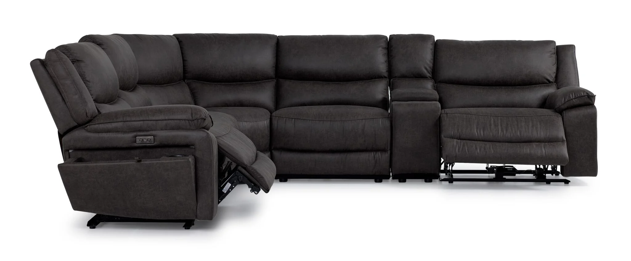 Weston 6-Piece Power Reclining Sectional with Console - Granite - Image 5