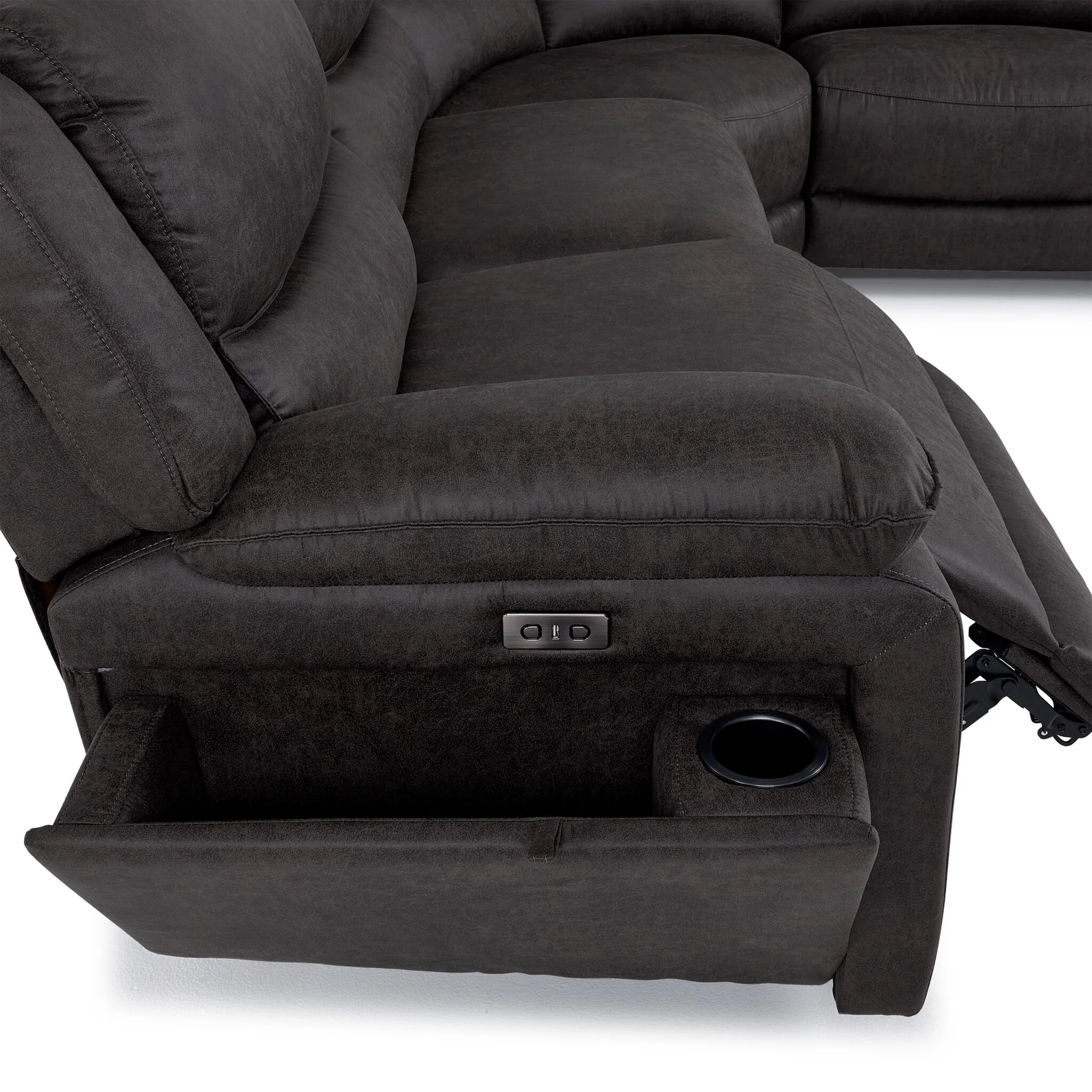 Weston 6-Piece Power Reclining Sectional with Console - Granite - Image 6
