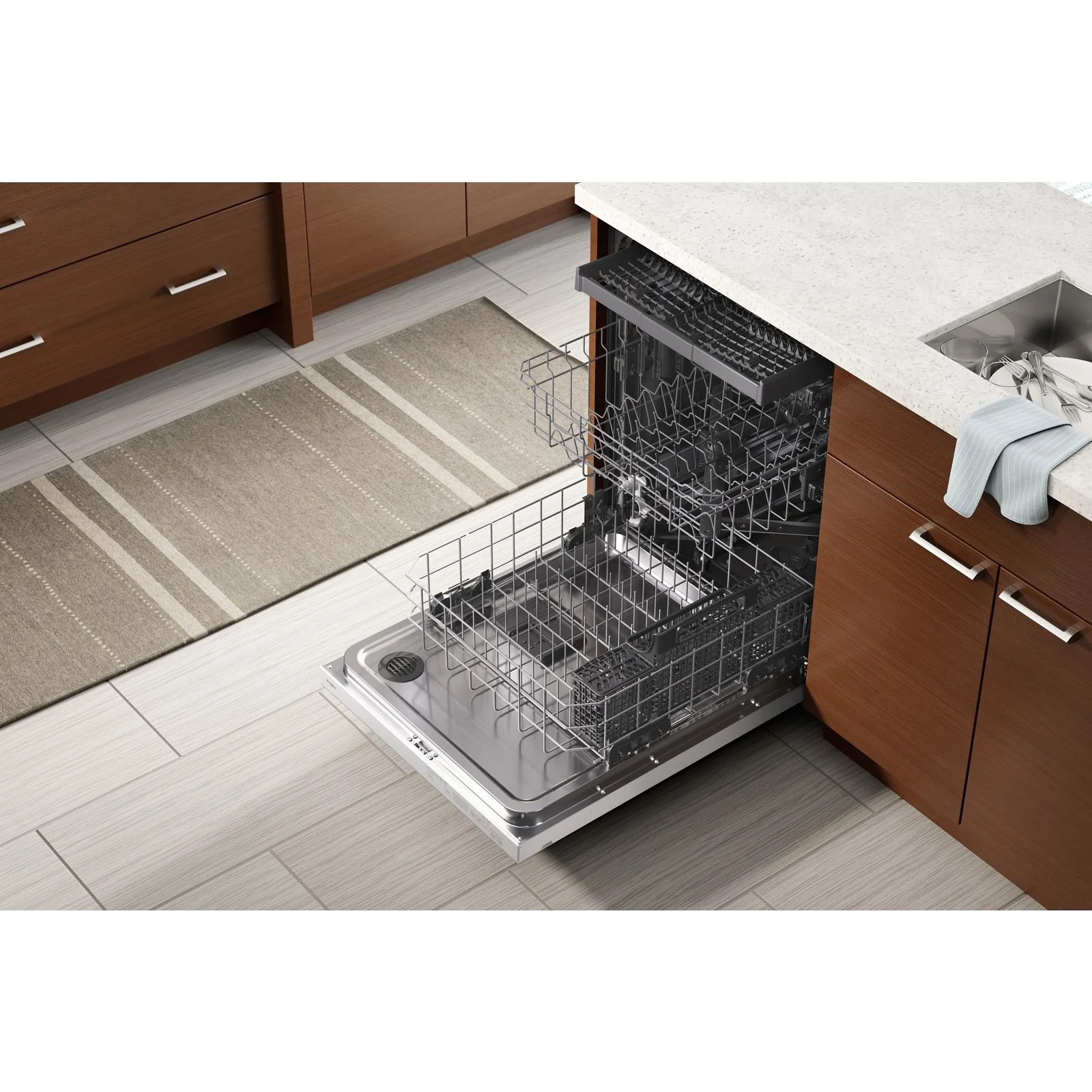 Whirlpool 24" White Dishwasher with 3rd Rack (47 dBA) - WDTA50SAKW - Image 3