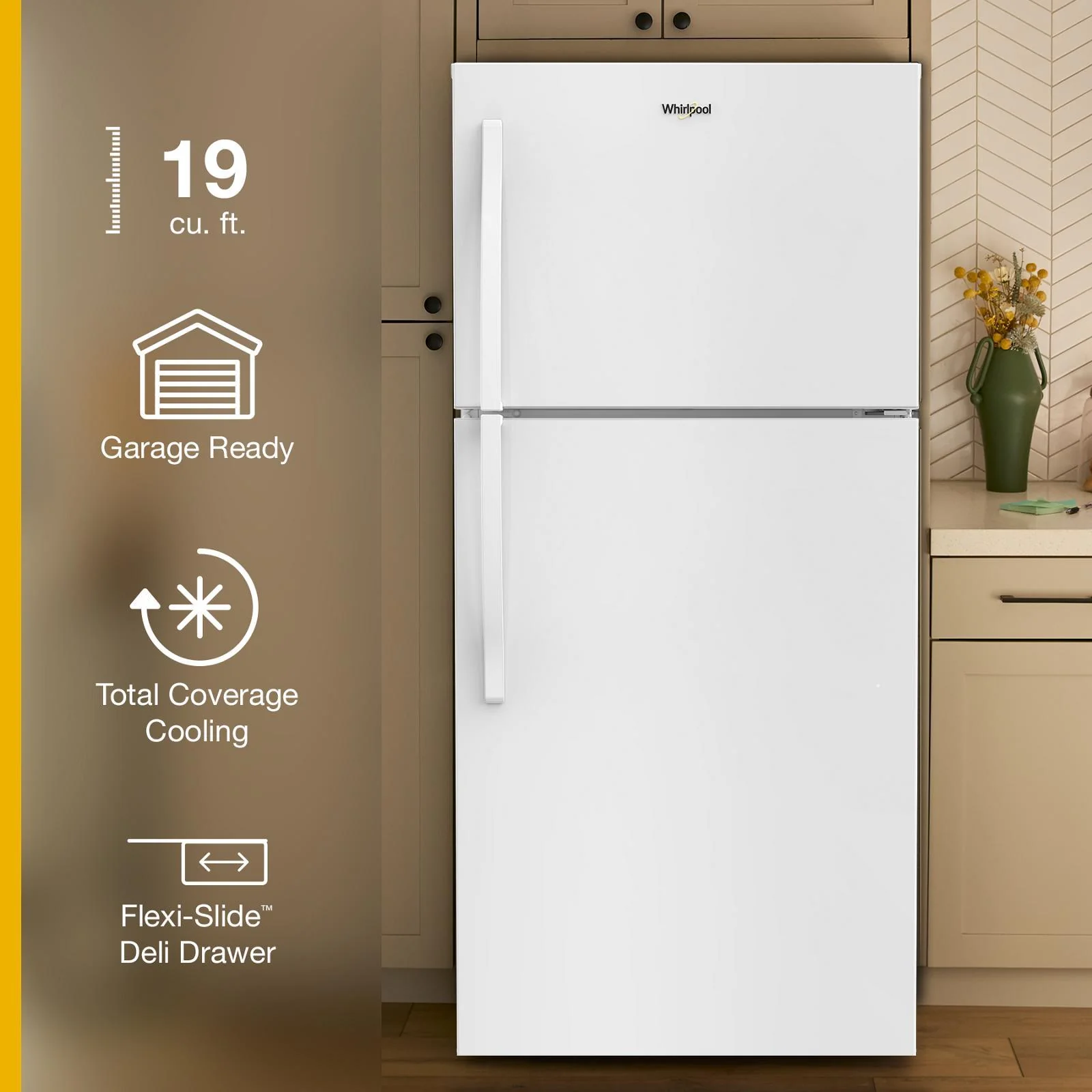 Whirlpool 30" 19 Cu. Ft. White Top Mount Refrigerator - WRTX7419SW - Image 6