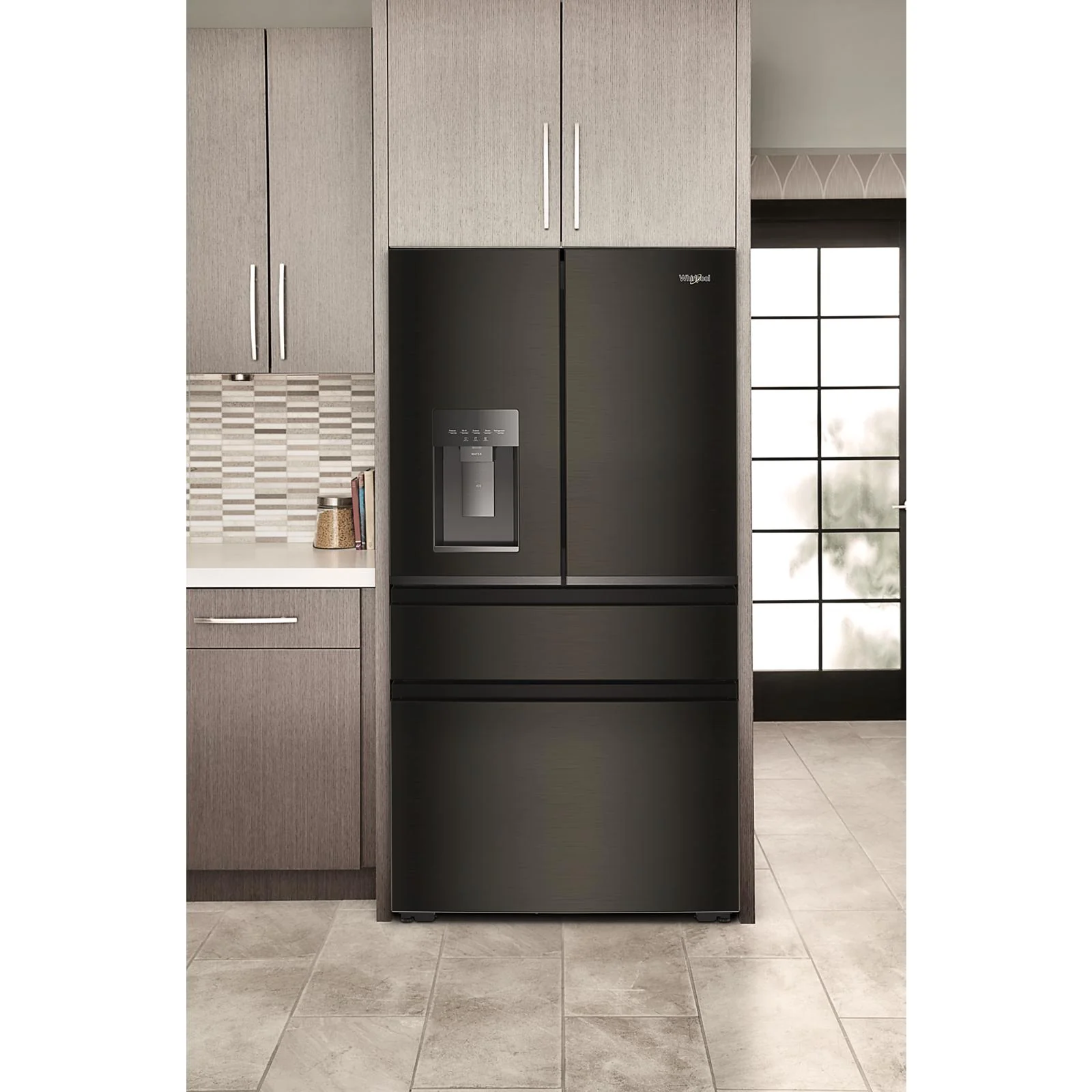 Whirlpool 36" 22.0 Cu. Ft. Black Stainless Steel Counter-Depth 4-Door French Door Refrigerator – WRMC7036RV - Image 2