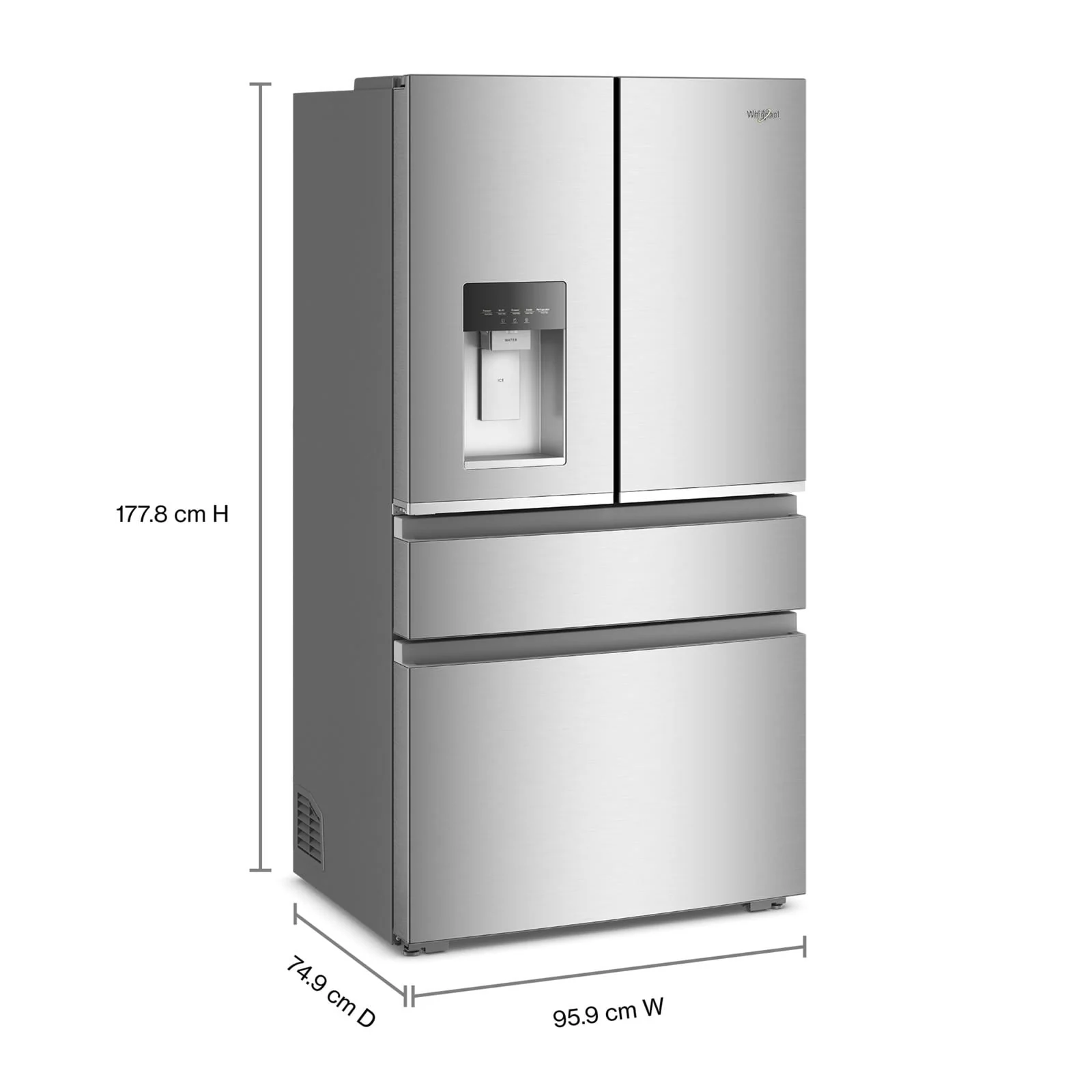 Whirlpool 36" 22.0 Cu. Ft. Fingerprint-Resistant Stainless Steel Counter-Depth 4-Door French Door Refrigerator – WRMC5036RZ - Image 2