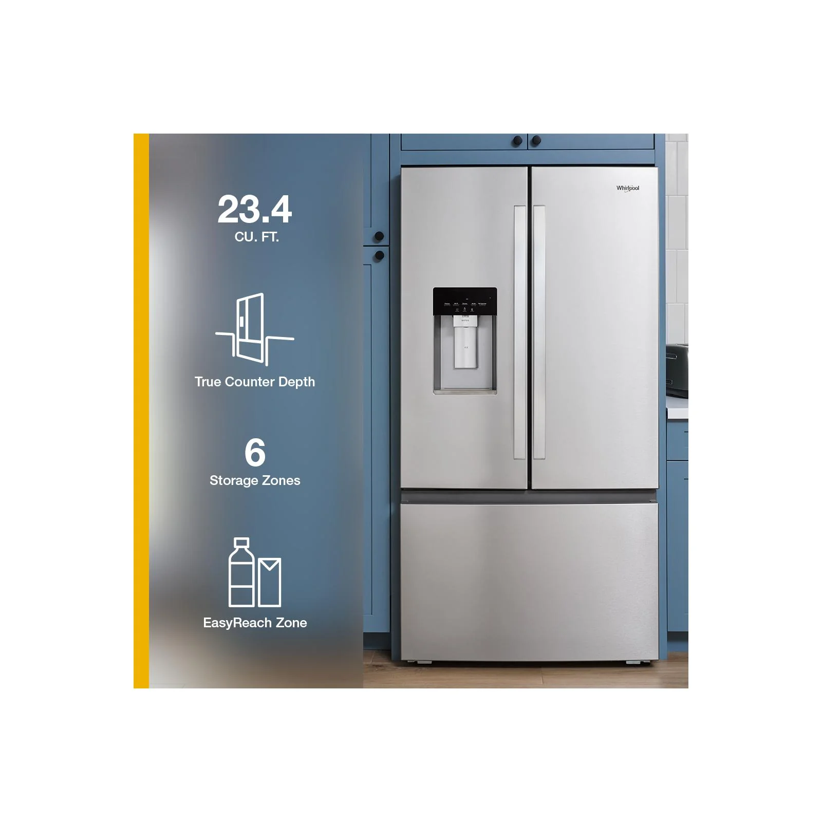 Whirlpool 36" 23 Cu. Ft. Fingerprint-Resistant Stainless Steel Counter Depth French Door Refrigerator - WRFC5236RZ - Image 14