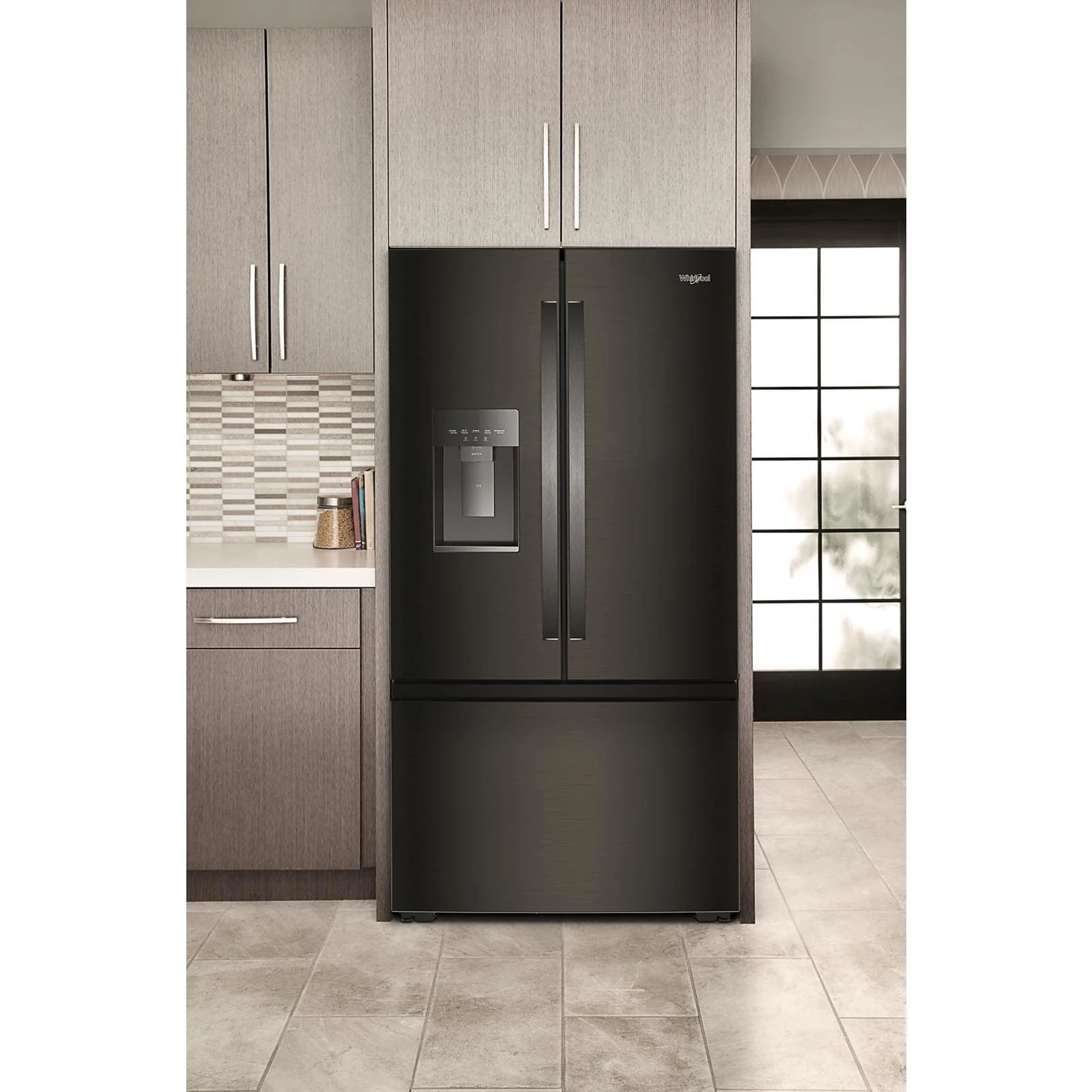 Whirlpool 36" 23.4 Cu. Ft. Black Stainless Steel Counter-Depth 3-Door French Door Refrigerator – WRFC7036RV - Image 2