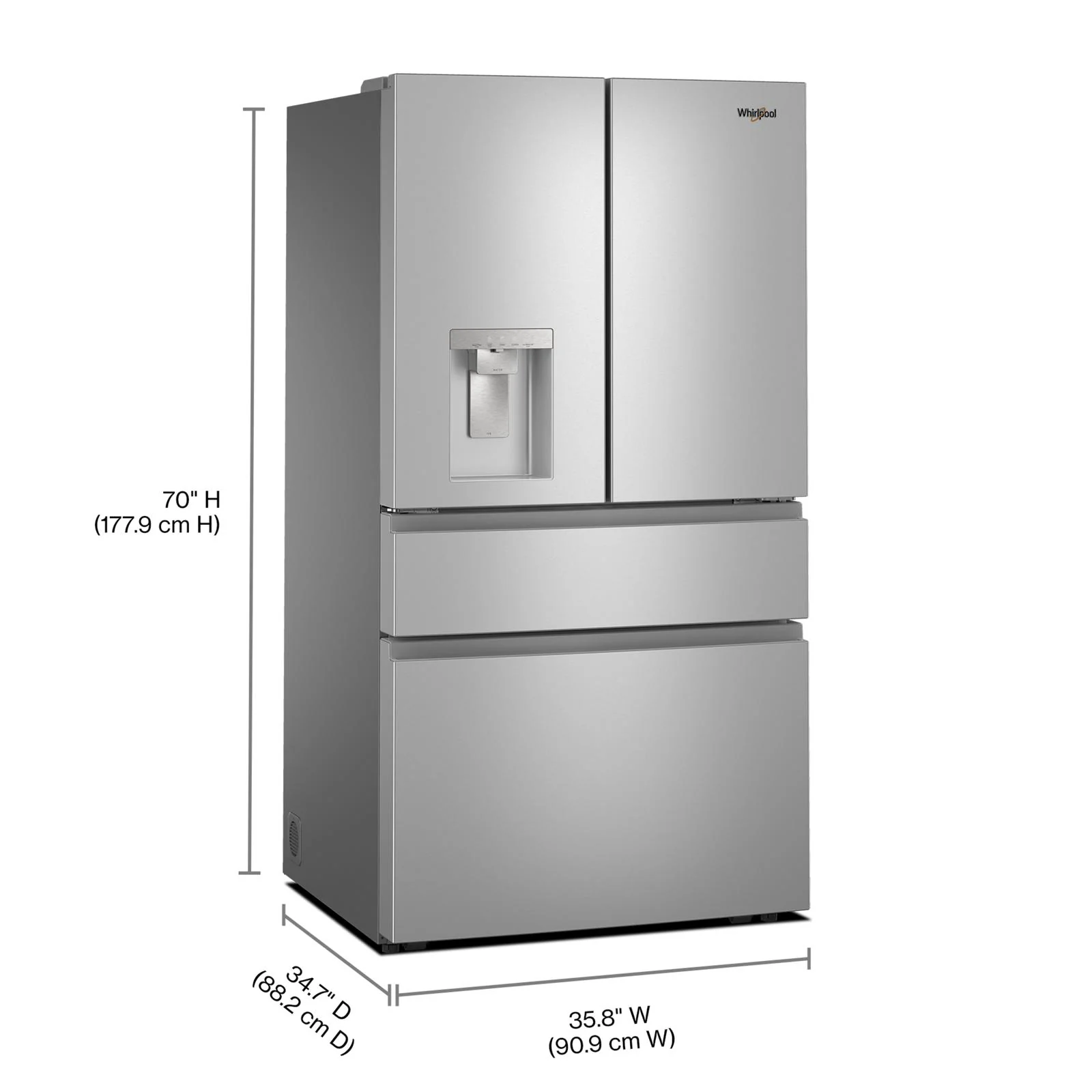 Whirlpool 36" 29 Cu. Ft. Fingerprint-Resistant Stainless Steel French Door Refrigerator - WRMF3536SZ - Image 7