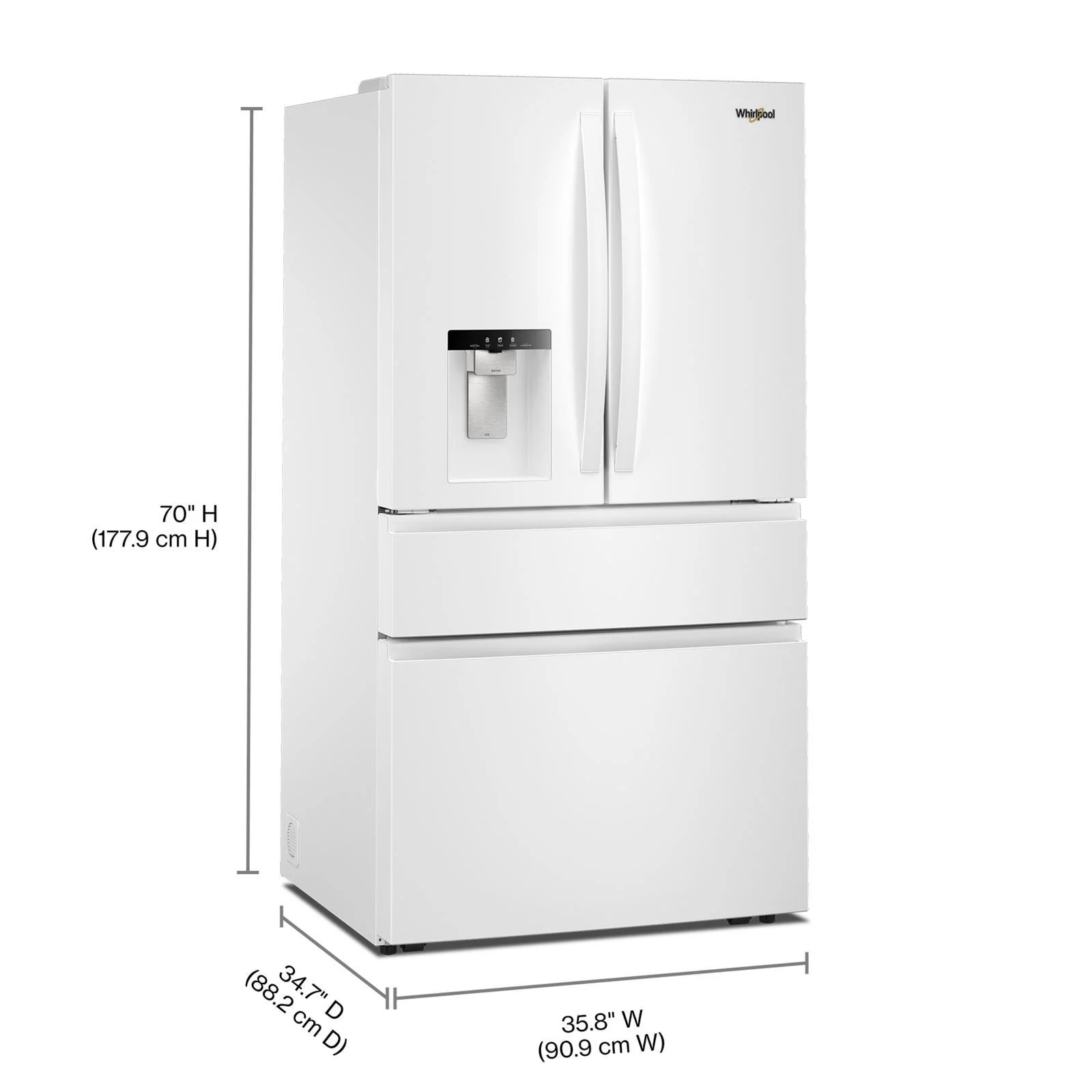 Whirlpool 36" 29 Cu. Ft. White French Door Refrigerator - WRMF3636SW - Image 9