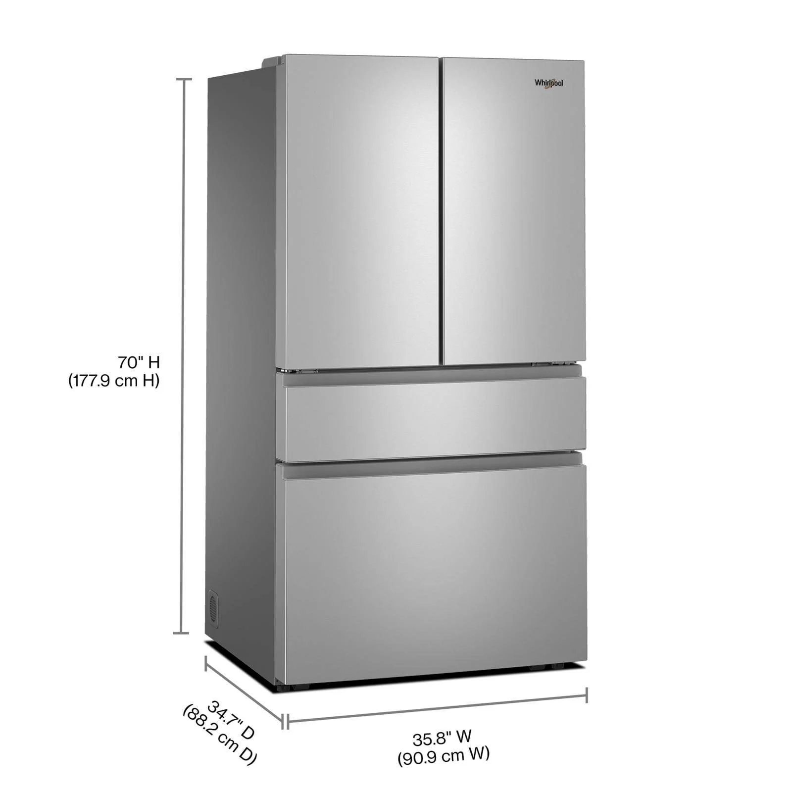 Whirlpool 36" 30 Cu. Ft. Fingerprint-Resistant Stainless Steel French Door Refrigerator - WRMF3336SZ - Image 8