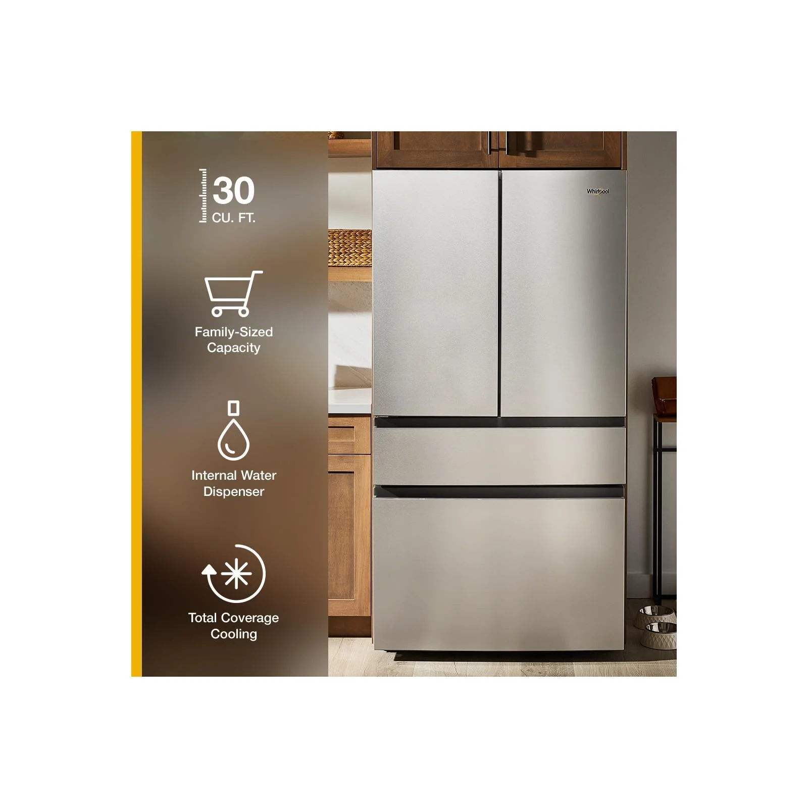 Whirlpool 36" 30 Cu. Ft. Fingerprint-Resistant Stainless Steel French Door Refrigerator - WRMF3336SZ - Image 9