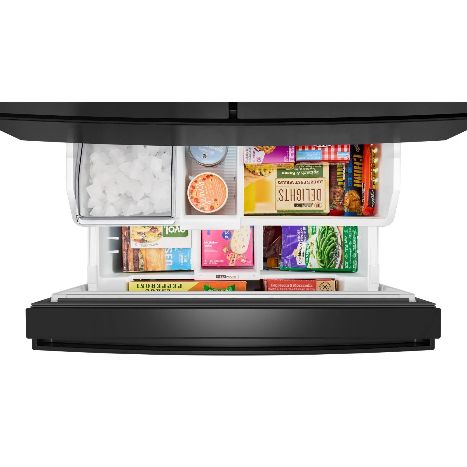 Whirlpool 36" 30 Cu. Ft. Print Resist Black Stainless Steel French Door Refrigerator - WRMF3336SV - Image 3