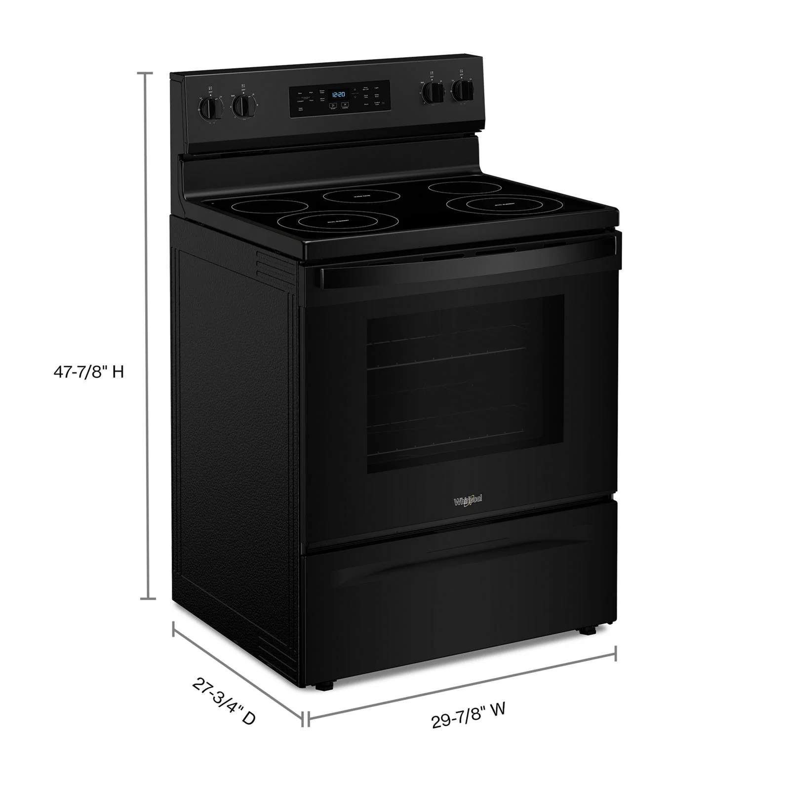 Whirlpool Black Freestanding Electric Single Oven Range (5.3 Cu. Ft.) - YWFES3330RB - Image 9