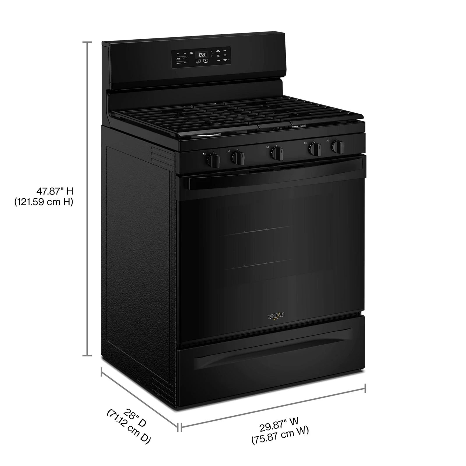Whirlpool Black Freestanding Gas Single Oven Convection Range (5.0 Cu. Ft.) - WFGS4530SB - Image 9